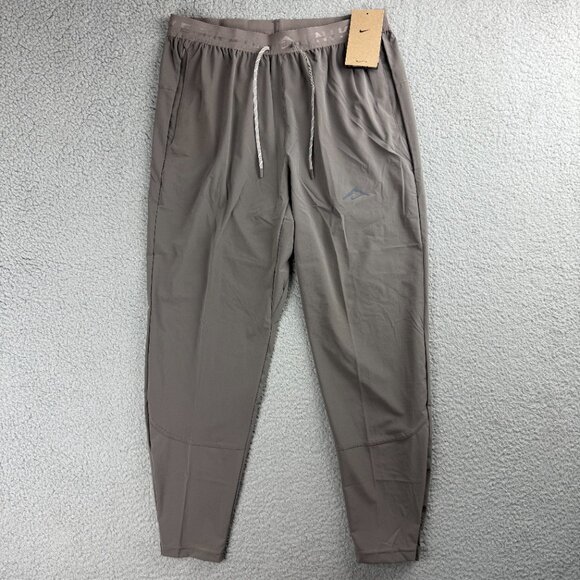 Nike Trail Pants Mens Medium M Grey Dawn Range Dri FIT Running Ankle Snap Track - Picture 1 of 12